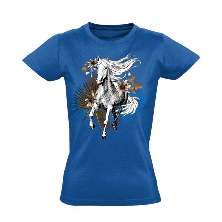 Art "pálma" lovas női póló (kék)