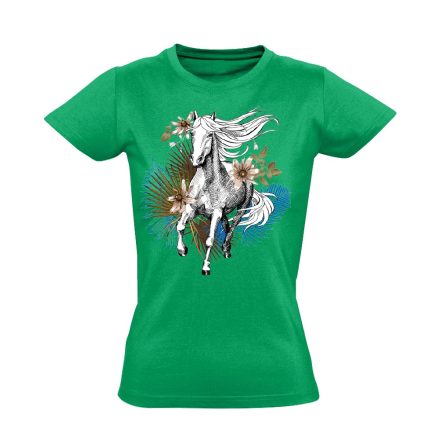 Art "pálma" lovas női póló (zöld)