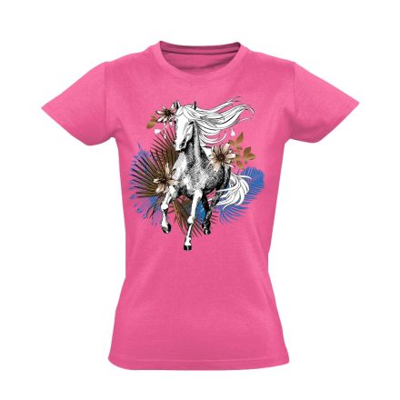 Art "pálma" lovas női póló (rózsaszín)