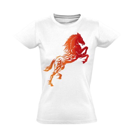 Art "láng" lovas női póló (fehér)