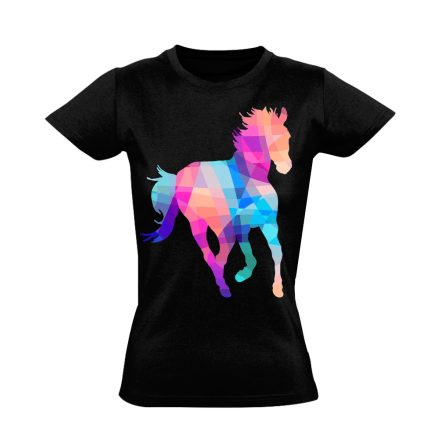 Art "poligon" lovas női póló (fekete)