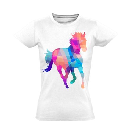 Art "poligon" lovas női póló (fehér)