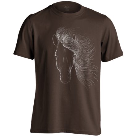 Art "sörény" lovas férfi póló (csokoládébarna)