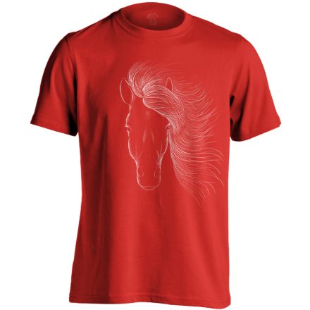 Art "sörény" lovas férfi póló (piros)