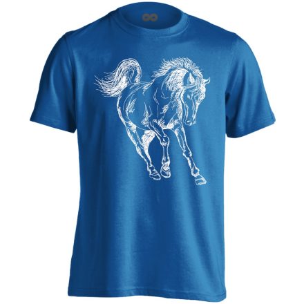 Art "negatív" lovas férfi póló (kék)