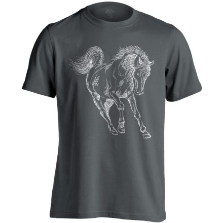 Art "negatív" lovas férfi póló (szénszürke)