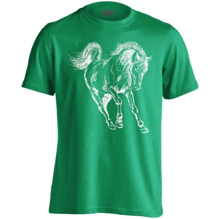 Art "negatív" lovas férfi póló (zöld)