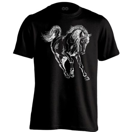 Art "negatív" lovas férfi póló (fekete)