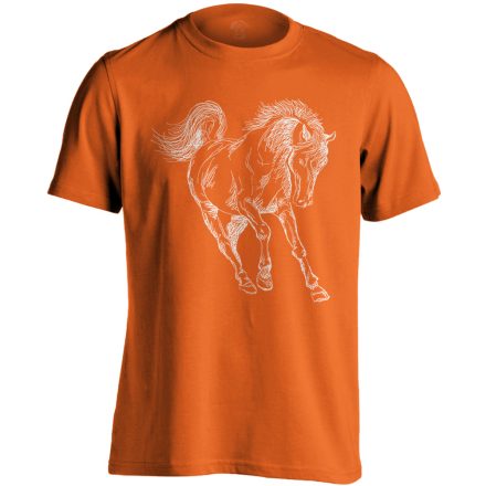 Art "negatív" lovas férfi póló (narancssárga)