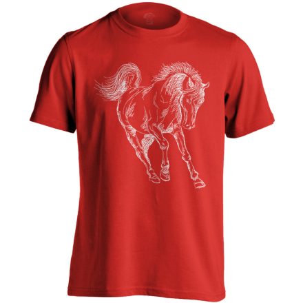 Art "negatív" lovas férfi póló (piros)
