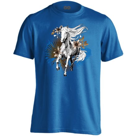 Art "pálma" lovas férfi póló (kék)