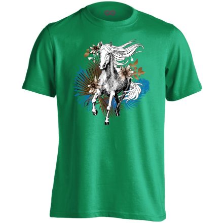 Art "pálma" lovas férfi póló (zöld)