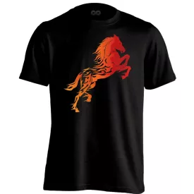 Art "láng" lovas férfi póló (fekete)