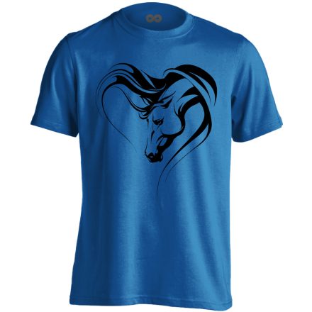 Realisztikus "szív" lovas férfi póló (kék)