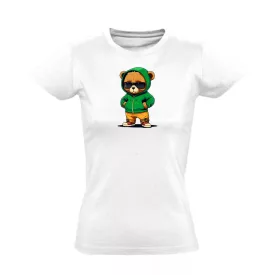 Hoodie mackós női póló (fehér)