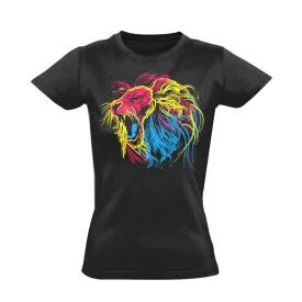 CMYK oroszlános női póló (fekete)