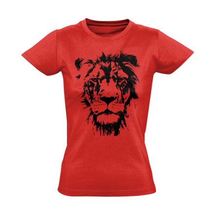 Király oroszlános női póló (piros)