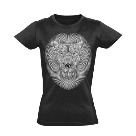 Stráf oroszlános női póló (fekete)