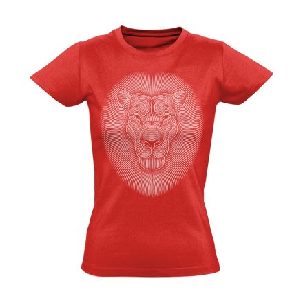 Stráf oroszlános női póló (piros)