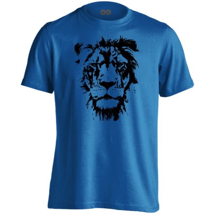 Király oroszlános férfi póló (kék)