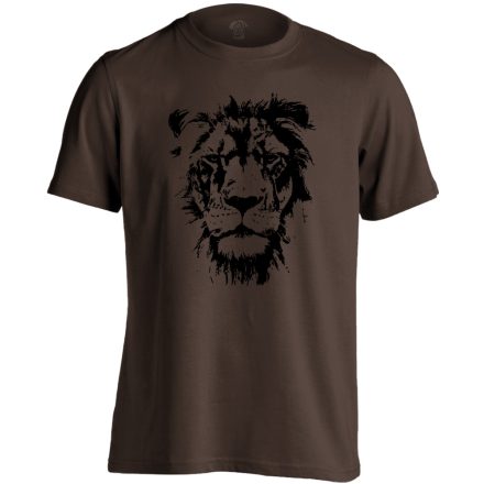 Király oroszlános férfi póló (csokoládébarna)