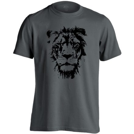 Király oroszlános férfi póló (szénszürke)