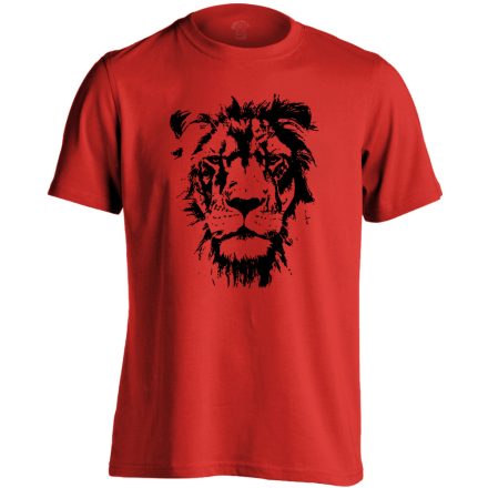 Király oroszlános férfi póló (piros)