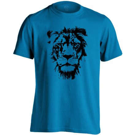 Király oroszlános férfi póló (zafírkék)