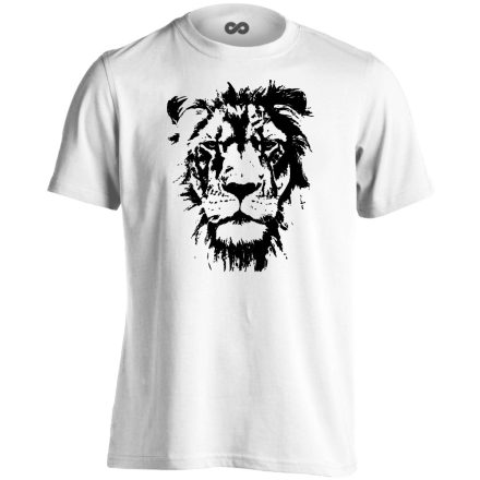 Király oroszlános férfi póló (fehér)