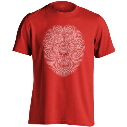 Stráf oroszlános férfi póló (piros)