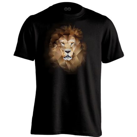 PoliLeó oroszlános férfi póló (fekete)