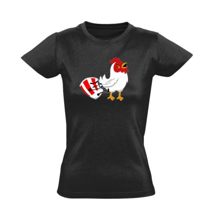 Tépett csirkeszárny női póló (fekete)