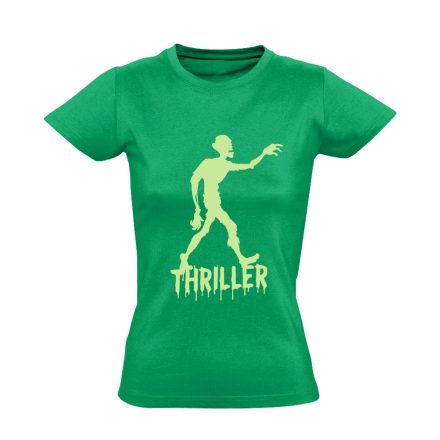 Thriller halloween női póló (zöld)