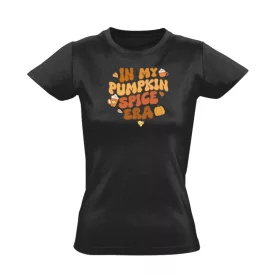 Pumpkin spice era halloweeni női póló (fekete)