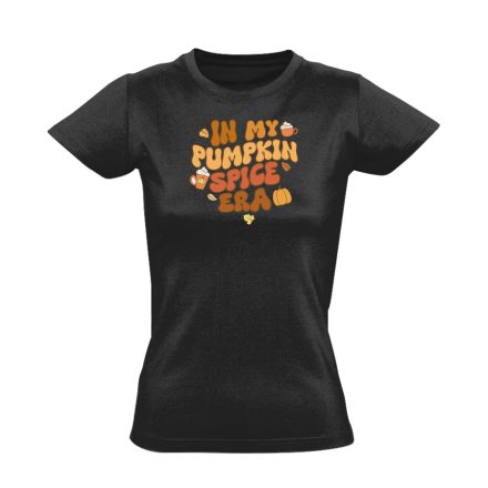 Pumpkin spice era halloweeni női póló (fekete)