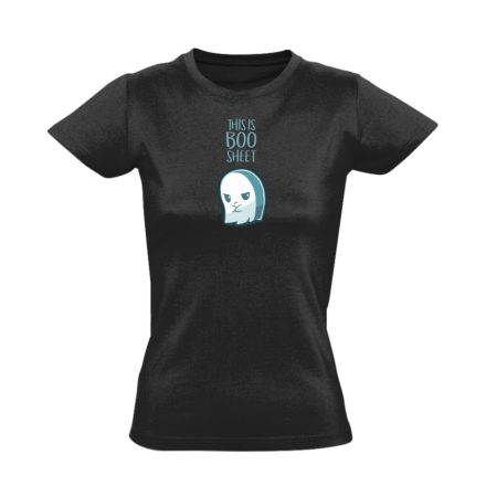 BOO-shit halloweeni női póló (fekete)