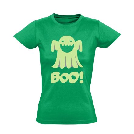 Boo! halloween női póló (zöld)