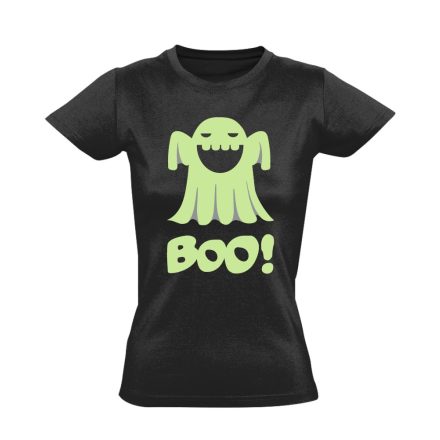 Boo! halloween női póló (fekete)