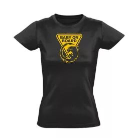 Baby on board halloweeni női póló (fekete)