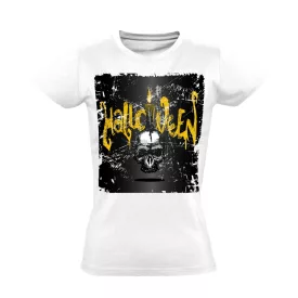 ViaszosKoponya halloween női póló (fehér)