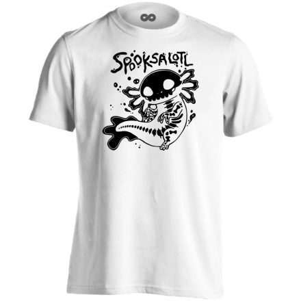 Spooksalotl halloweeni férfi póló (fehér)
