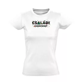 Családi karácsonyi női póló (fehér)