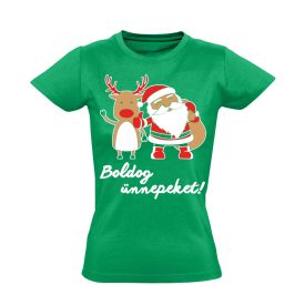 Rudi és Miki karácsonyi női póló (zöld) Rudi és Miki karácsonyi női póló (zöld)