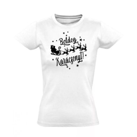 Karácsonyi borzalom karácsonyi női póló (fehér) akciós póló - L