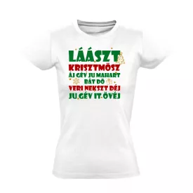 Láászt krisztmösz karácsonyi női póló (fehér)