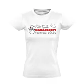 Ünneplős póló karácsonyi női póló (fehér)