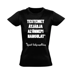 ÜnnepiHangulat karácsonyi női póló (fekete)