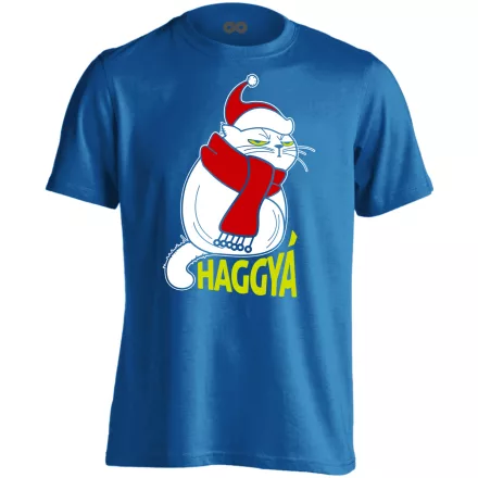 Portré "karácsonyi" haggyá macskás férfi póló (kék)