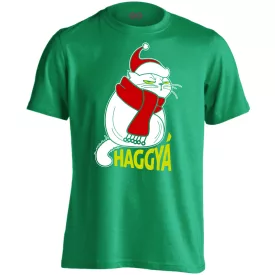  Portré "karácsonyi" haggyá macskás férfi póló (zöld)
