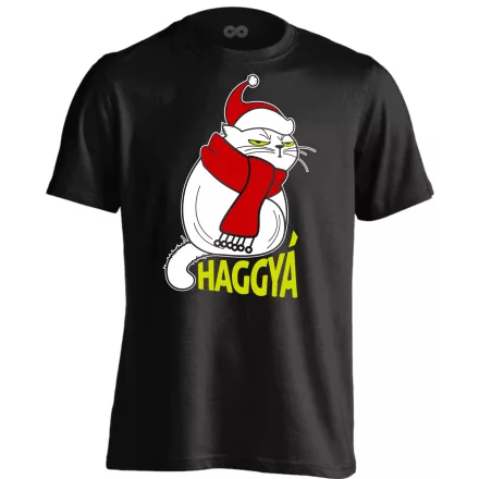 Portré "karácsonyi" haggyá macskás férfi póló (fekete)